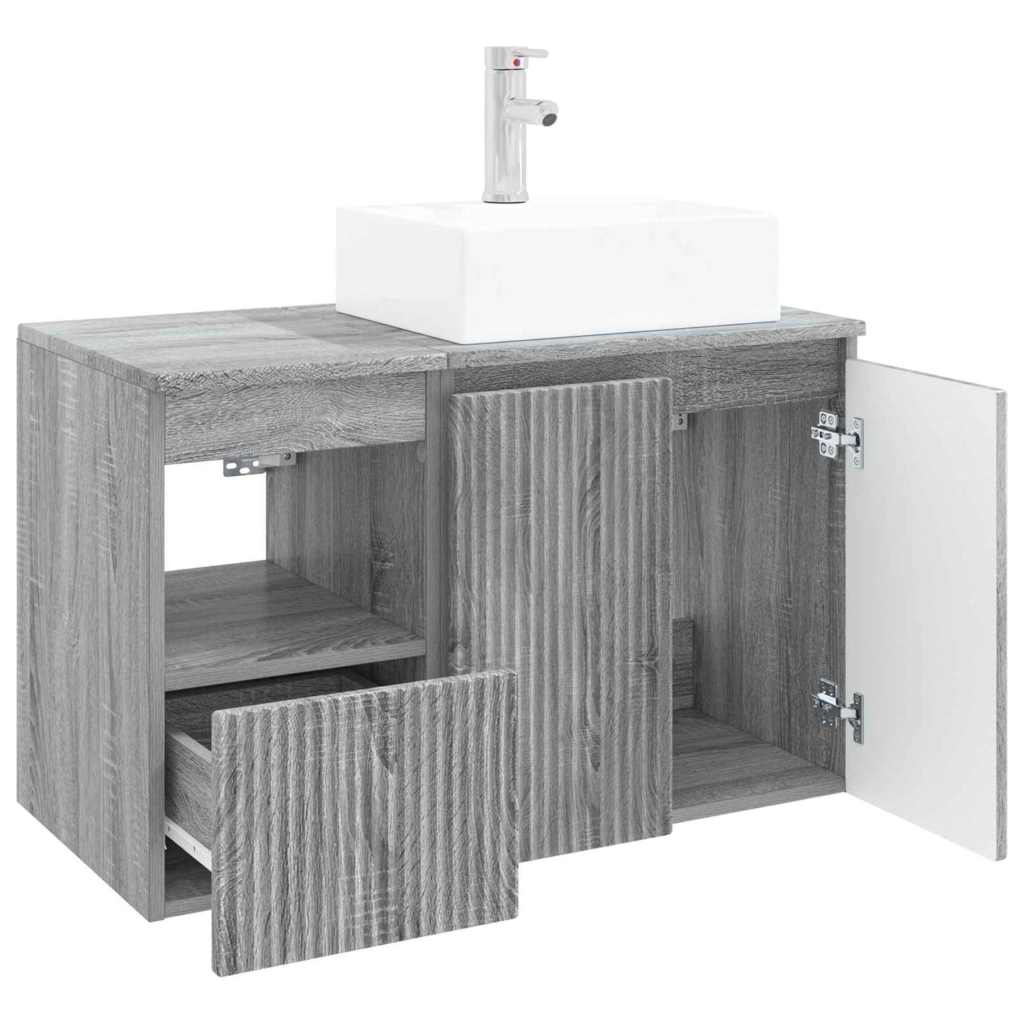 vidaXL Bathroom Furniture Set 2 pcs Grey Sonoma Engineered Wood