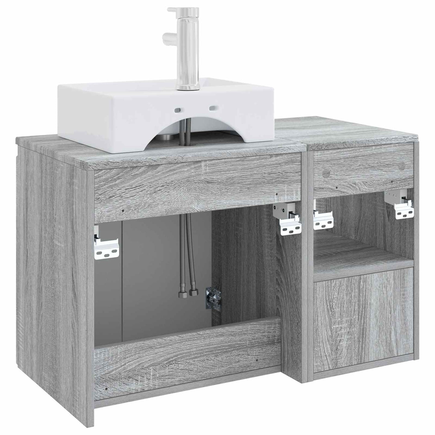 vidaXL Bathroom Furniture Set 2 pcs Grey Sonoma Engineered Wood