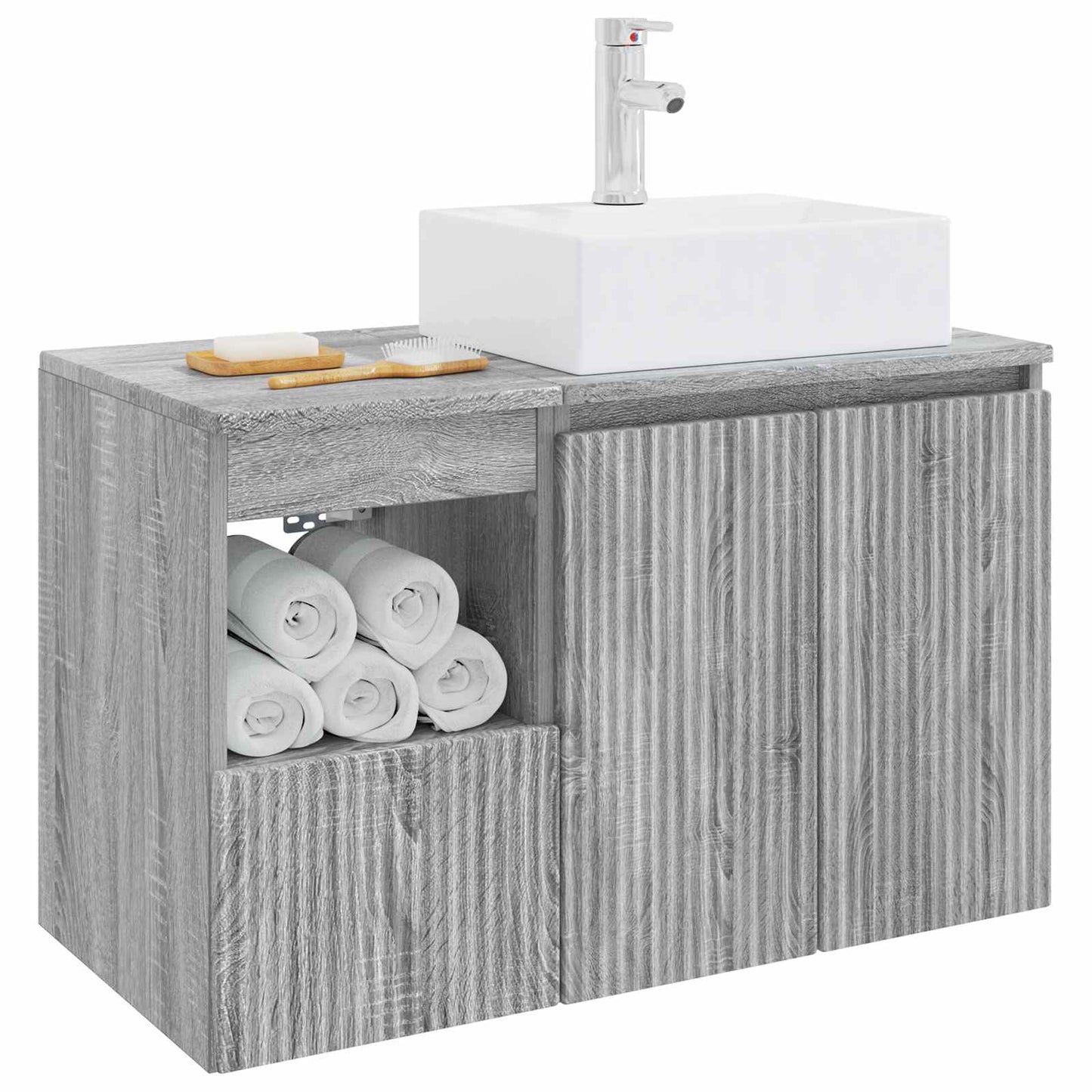 vidaXL Bathroom Furniture Set 2 pcs Grey Sonoma Engineered Wood