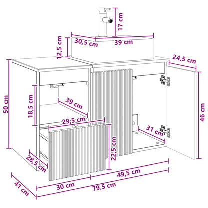 vidaXL Bathroom Furniture Set 2 pcs Grey Sonoma Engineered Wood