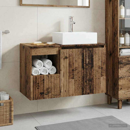 vidaXL Bathroom Furniture Set 2 pcs Old Wood Engineered Wood