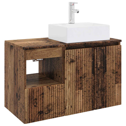 vidaXL Bathroom Furniture Set 2 pcs Old Wood Engineered Wood