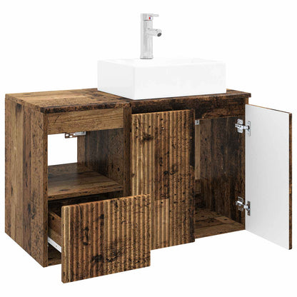 vidaXL Bathroom Furniture Set 2 pcs Old Wood Engineered Wood
