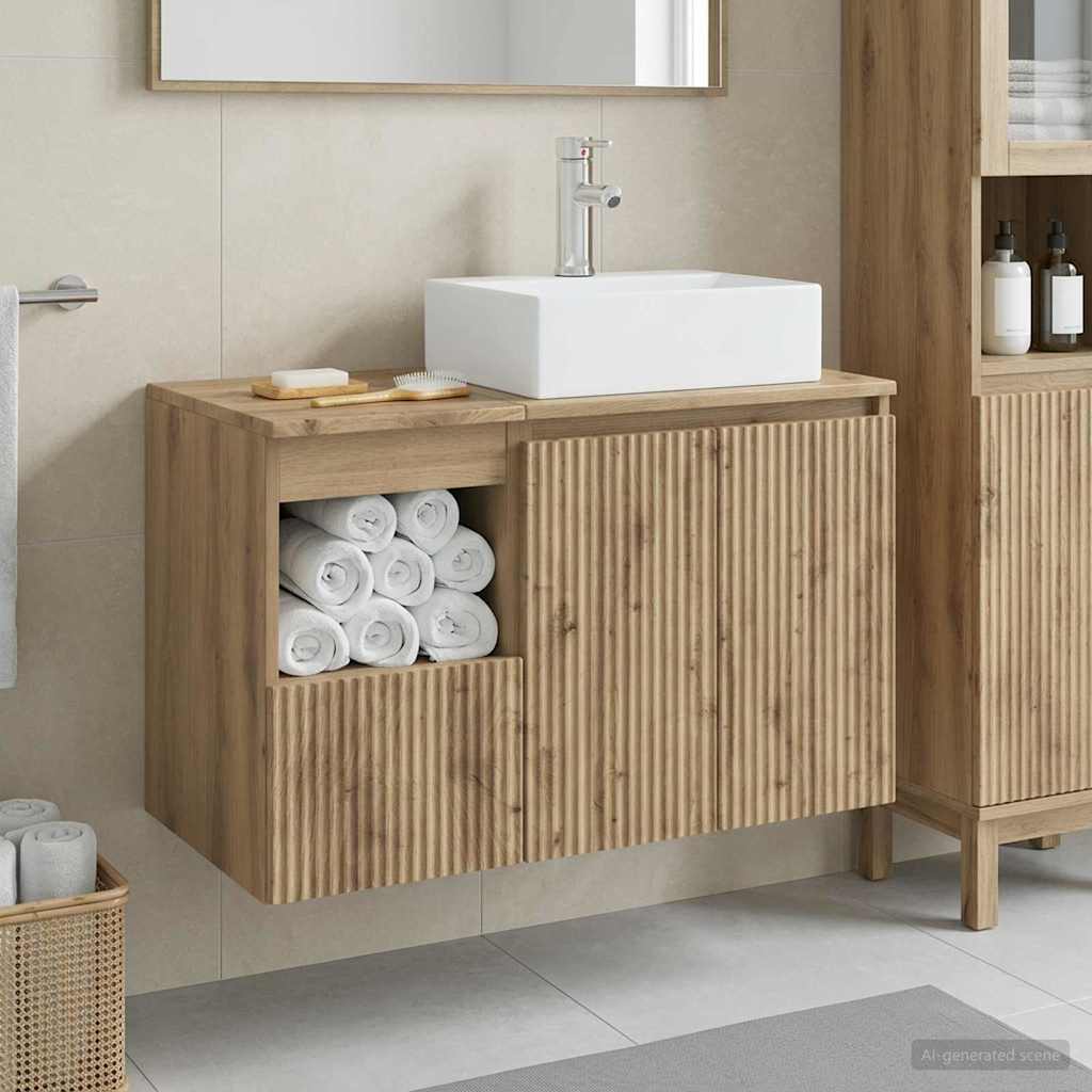 vidaXL Bathroom Furniture Set 2 pcs Artisan Oak Engineered Wood