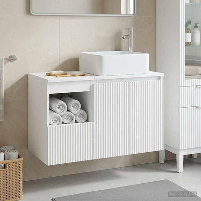 vidaXL Bathroom Furniture Set 2 pcs White Engineered Wood
