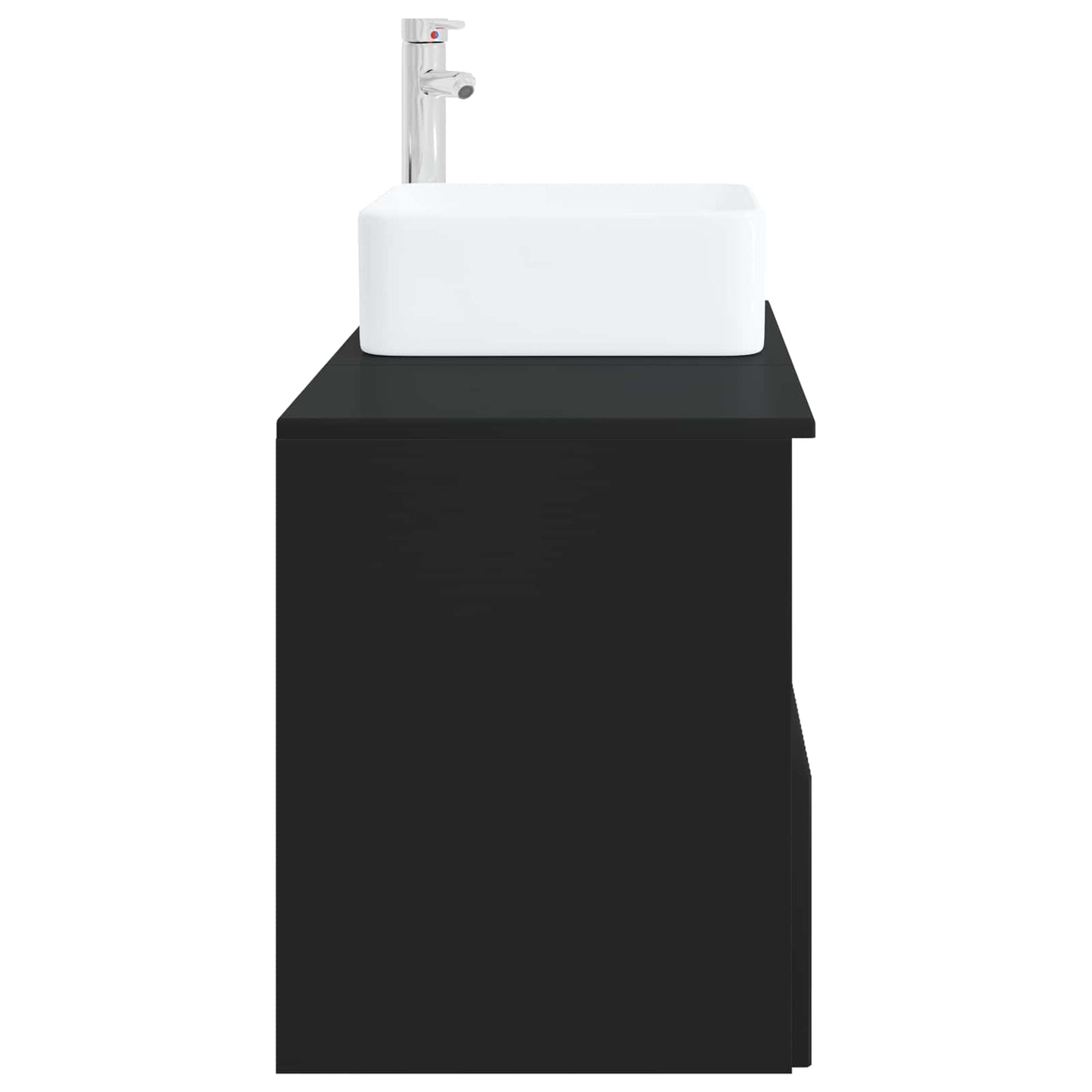 vidaXL Bathroom Furniture Set 2 pcs Black Engineered Wood