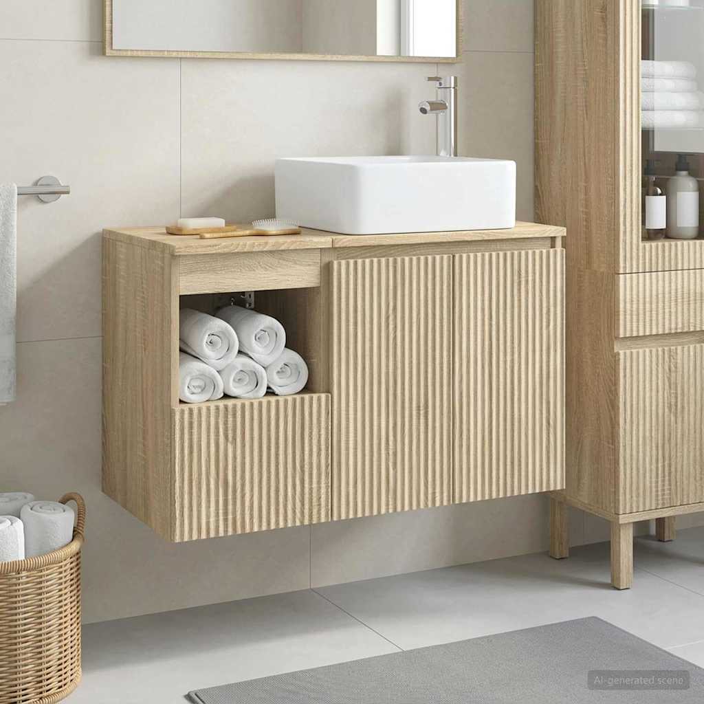 vidaXL Bathroom Furniture Set 2 pcs Sonoma Oak Engineered Wood