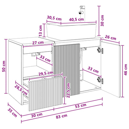 vidaXL Bathroom Furniture Set 2 pcs Sonoma Oak Engineered Wood
