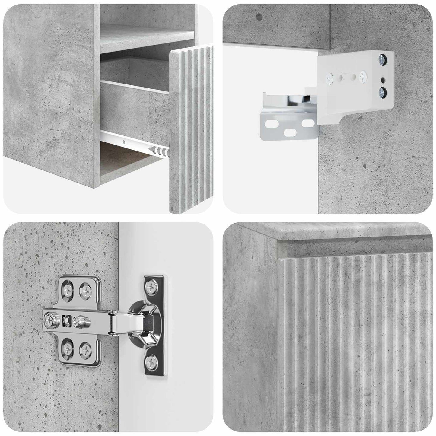 vidaXL Bathroom Furniture Set 2 pcs Concrete Grey Engineered Wood