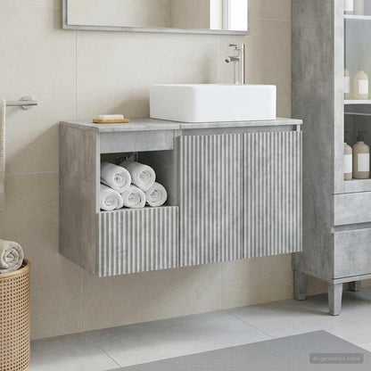 vidaXL Bathroom Furniture Set 2 pcs Concrete Grey Engineered Wood