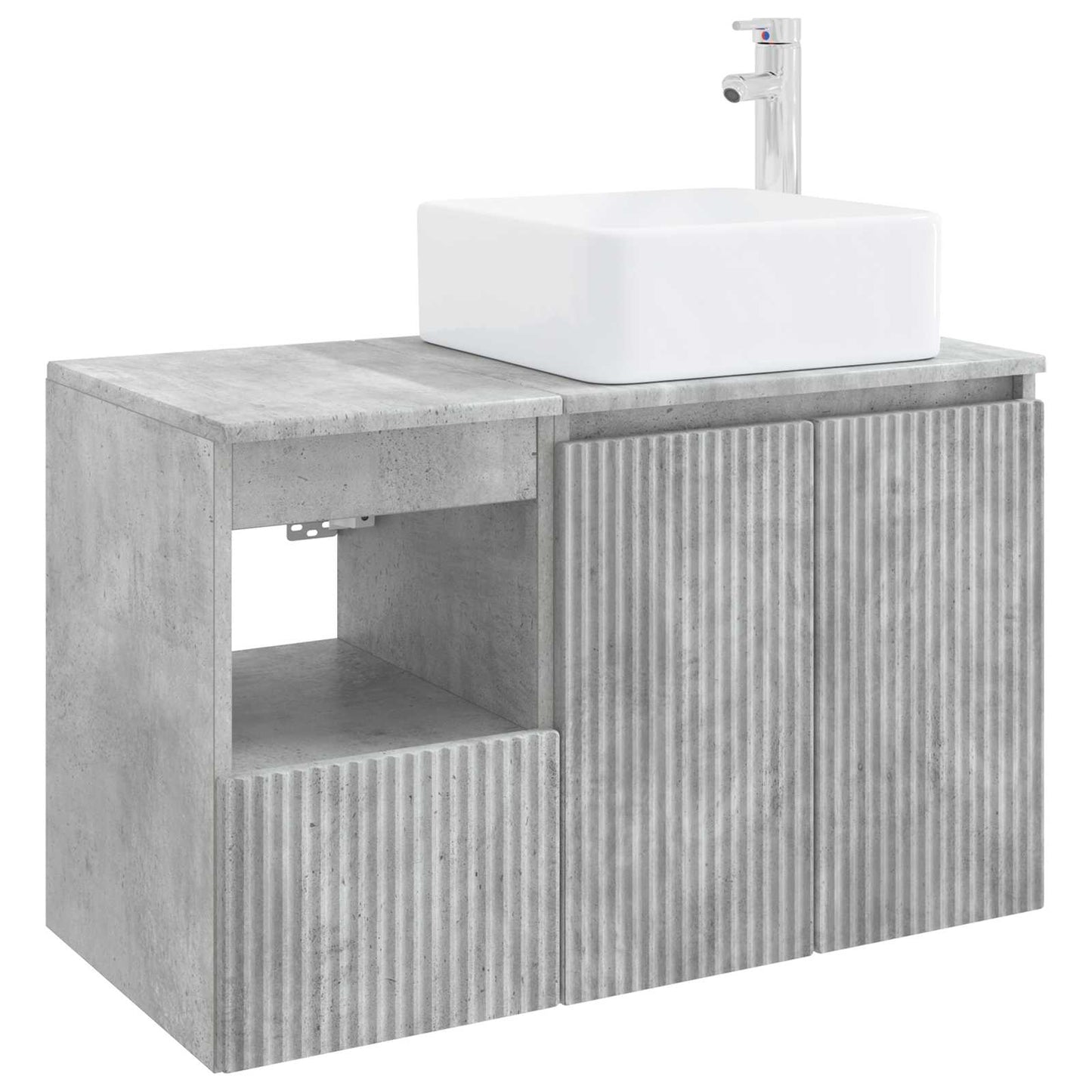 vidaXL Bathroom Furniture Set 2 pcs Concrete Grey Engineered Wood