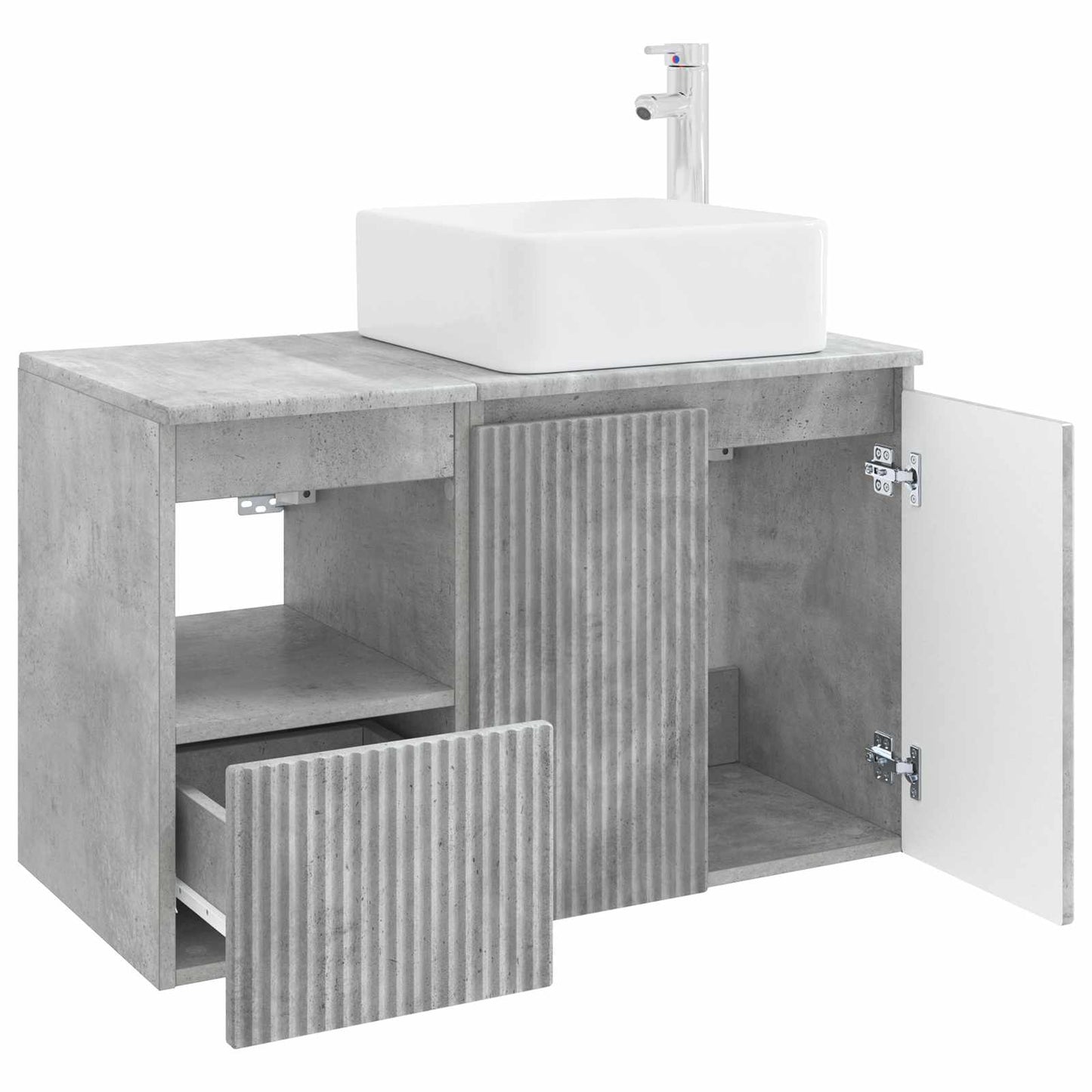 vidaXL Bathroom Furniture Set 2 pcs Concrete Grey Engineered Wood