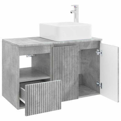 vidaXL Bathroom Furniture Set 2 pcs Concrete Grey Engineered Wood