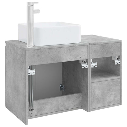 vidaXL Bathroom Furniture Set 2 pcs Concrete Grey Engineered Wood
