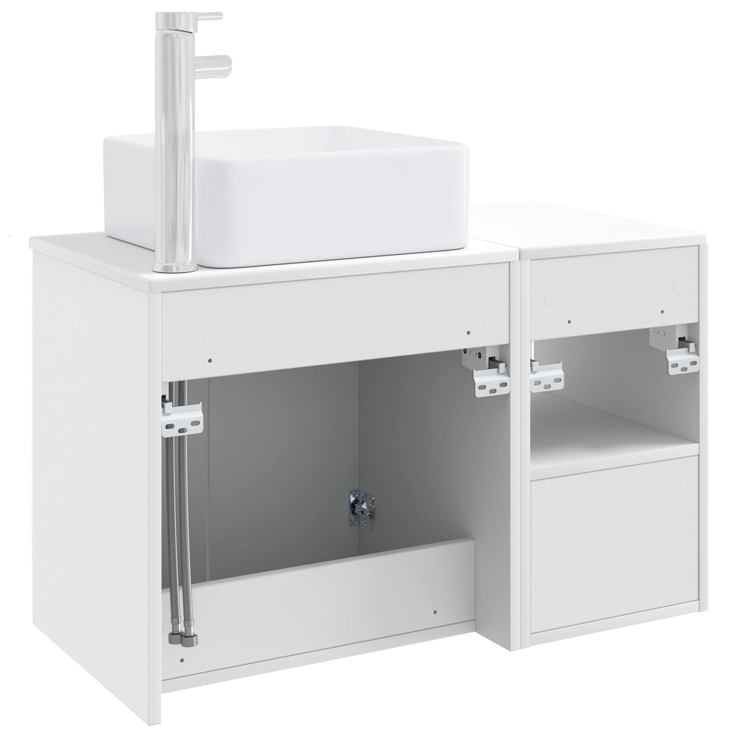 vidaXL Bathroom Furniture Set 2 pcs High Gloss White Engineered Wood