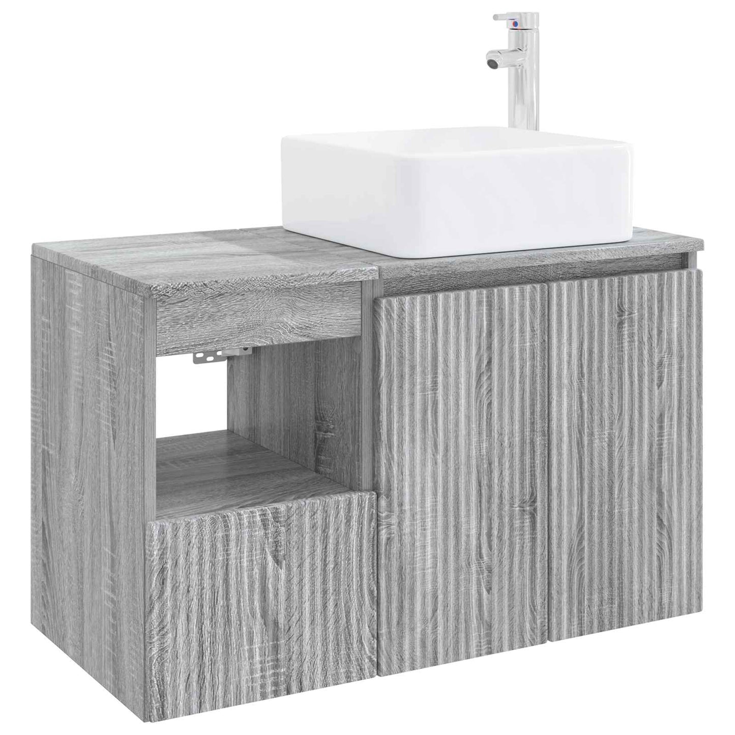 vidaXL Bathroom Furniture Set 2 pcs Grey Sonoma Engineered Wood