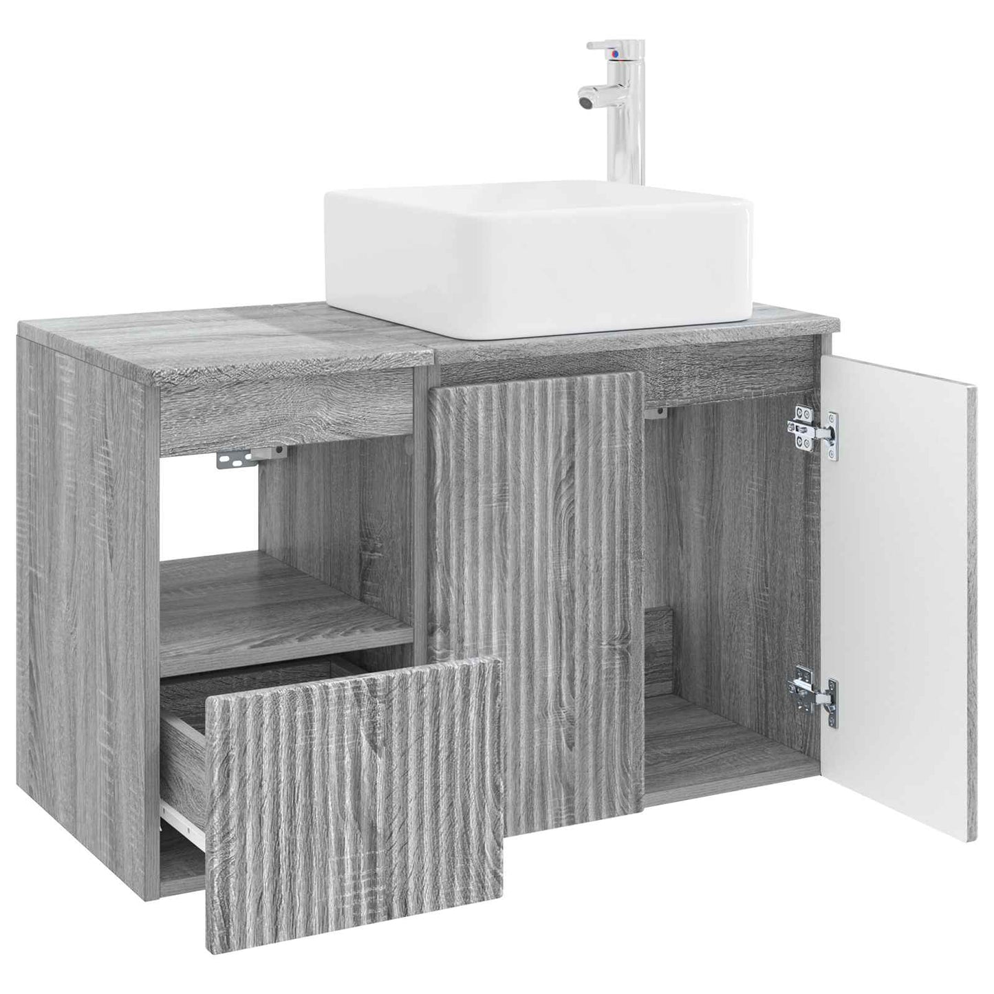 vidaXL Bathroom Furniture Set 2 pcs Grey Sonoma Engineered Wood
