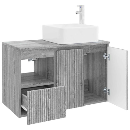 vidaXL Bathroom Furniture Set 2 pcs Grey Sonoma Engineered Wood