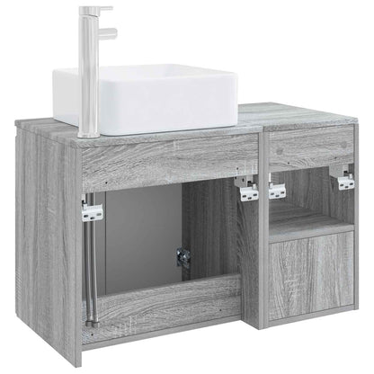 vidaXL Bathroom Furniture Set 2 pcs Grey Sonoma Engineered Wood
