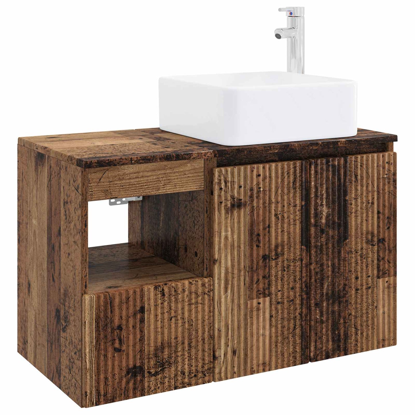 vidaXL Bathroom Furniture Set 2 pcs Old Wood Engineered Wood