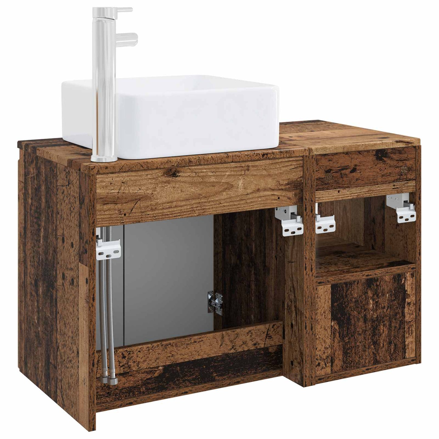 vidaXL Bathroom Furniture Set 2 pcs Old Wood Engineered Wood