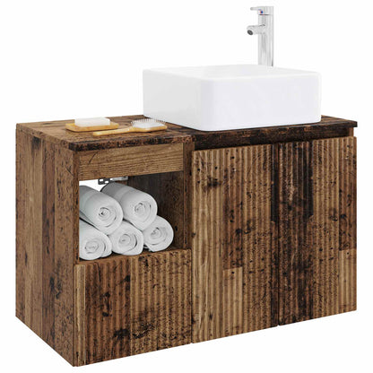 vidaXL Bathroom Furniture Set 2 pcs Old Wood Engineered Wood