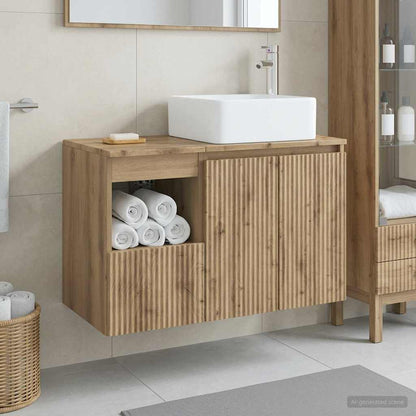 vidaXL Bathroom Furniture Set 2 pcs Artisan Oak Engineered Wood