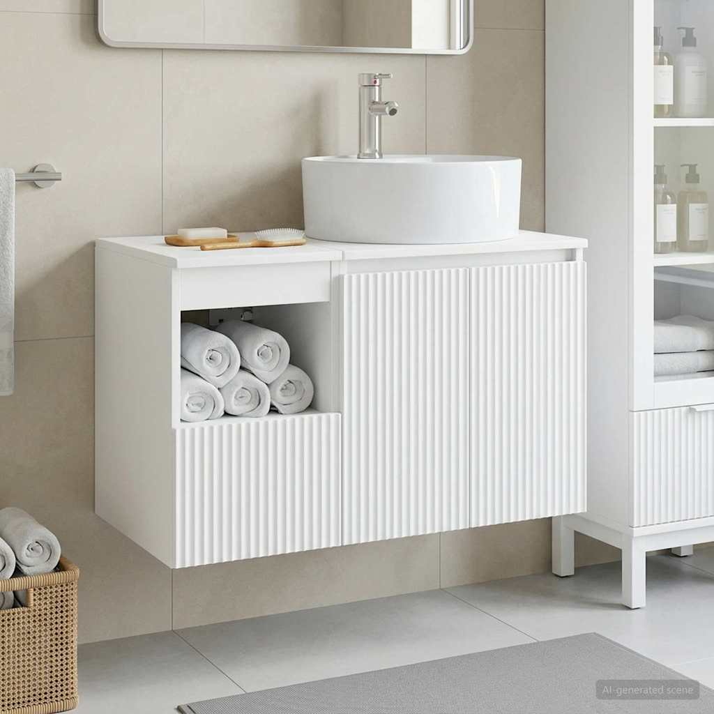 vidaXL Bathroom Furniture Set 2 pcs White Engineered Wood
