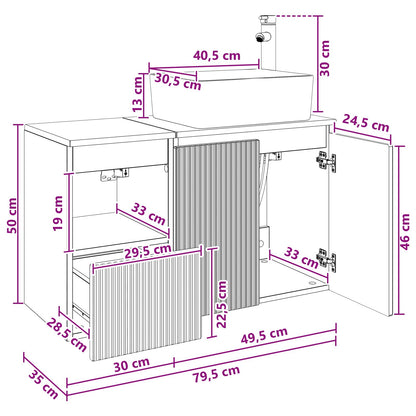 vidaXL Bathroom Furniture Set 2 pcs White Engineered Wood