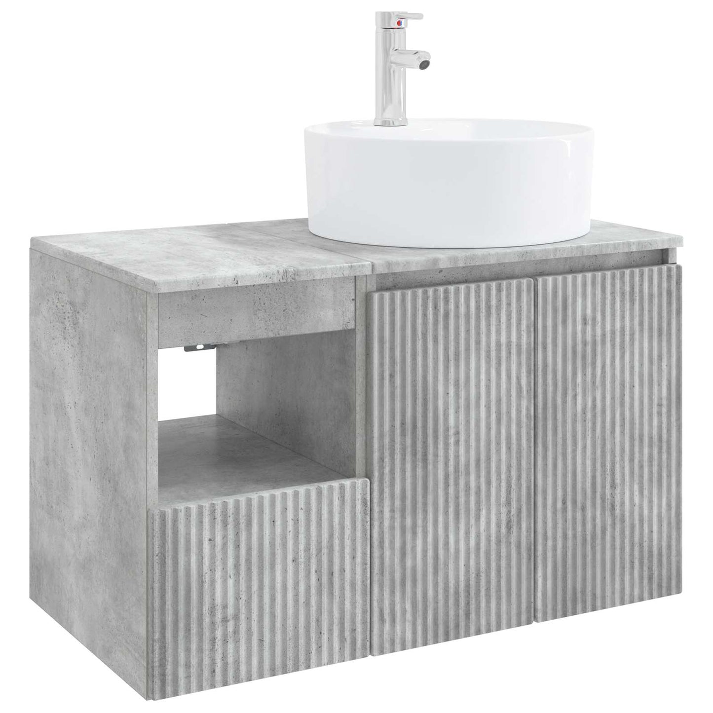 vidaXL Bathroom Furniture Set 2 pcs Concrete Grey Engineered Wood