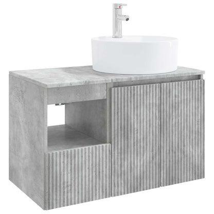 vidaXL Bathroom Furniture Set 2 pcs Concrete Grey Engineered Wood