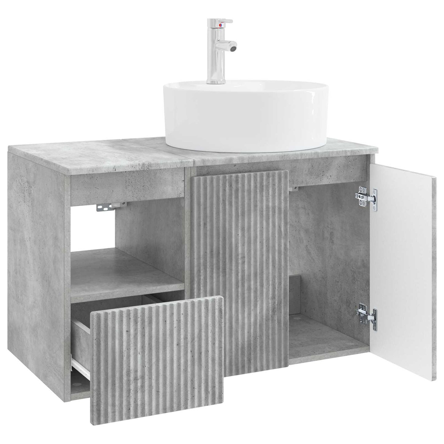 vidaXL Bathroom Furniture Set 2 pcs Concrete Grey Engineered Wood