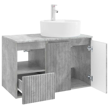 vidaXL Bathroom Furniture Set 2 pcs Concrete Grey Engineered Wood