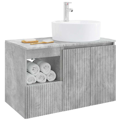 vidaXL Bathroom Furniture Set 2 pcs Concrete Grey Engineered Wood