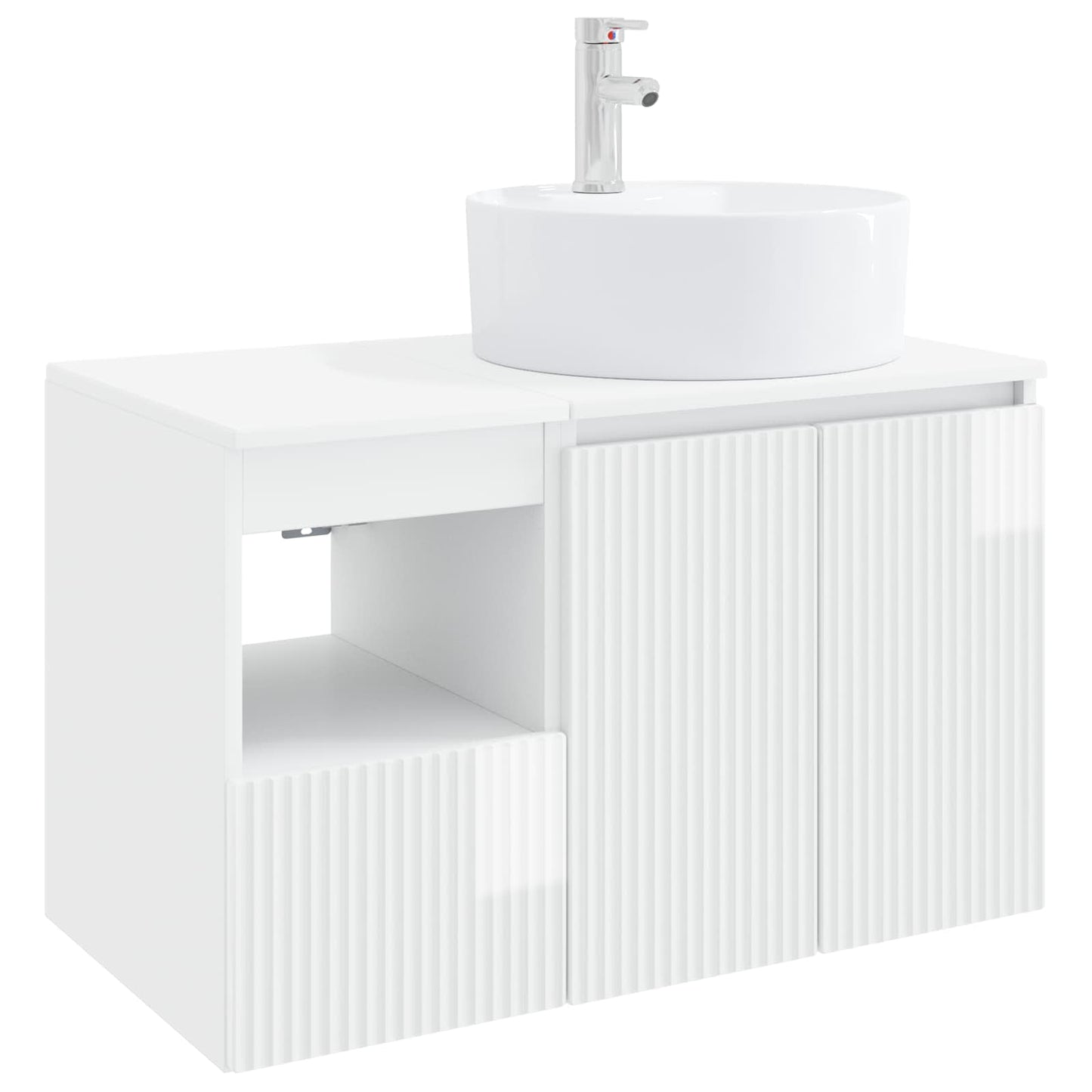 vidaXL Bathroom Furniture Set 2 pcs High Gloss White Engineered Wood
