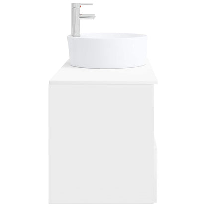 vidaXL Bathroom Furniture Set 2 pcs High Gloss White Engineered Wood