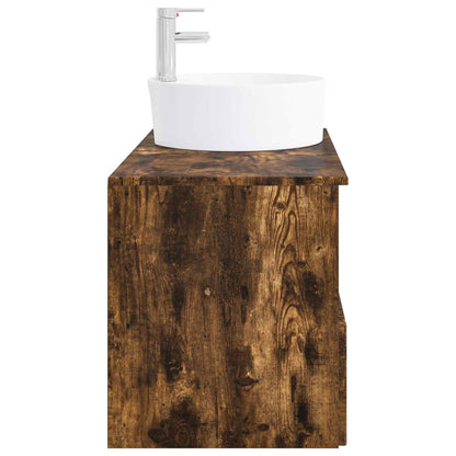 vidaXL Bathroom Furniture Set 2 pcs Smoked Oak Engineered Wood