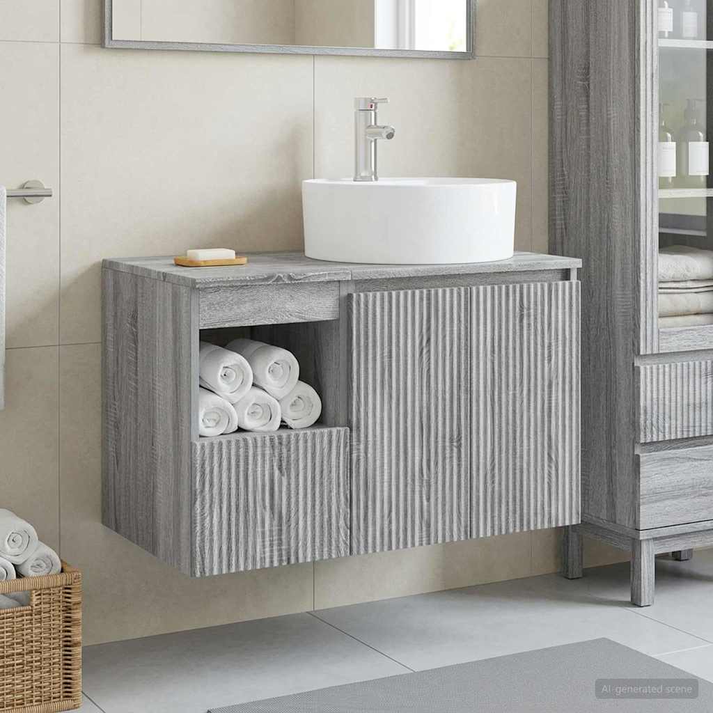 vidaXL Bathroom Furniture Set 2 pcs Grey Sonoma Engineered Wood
