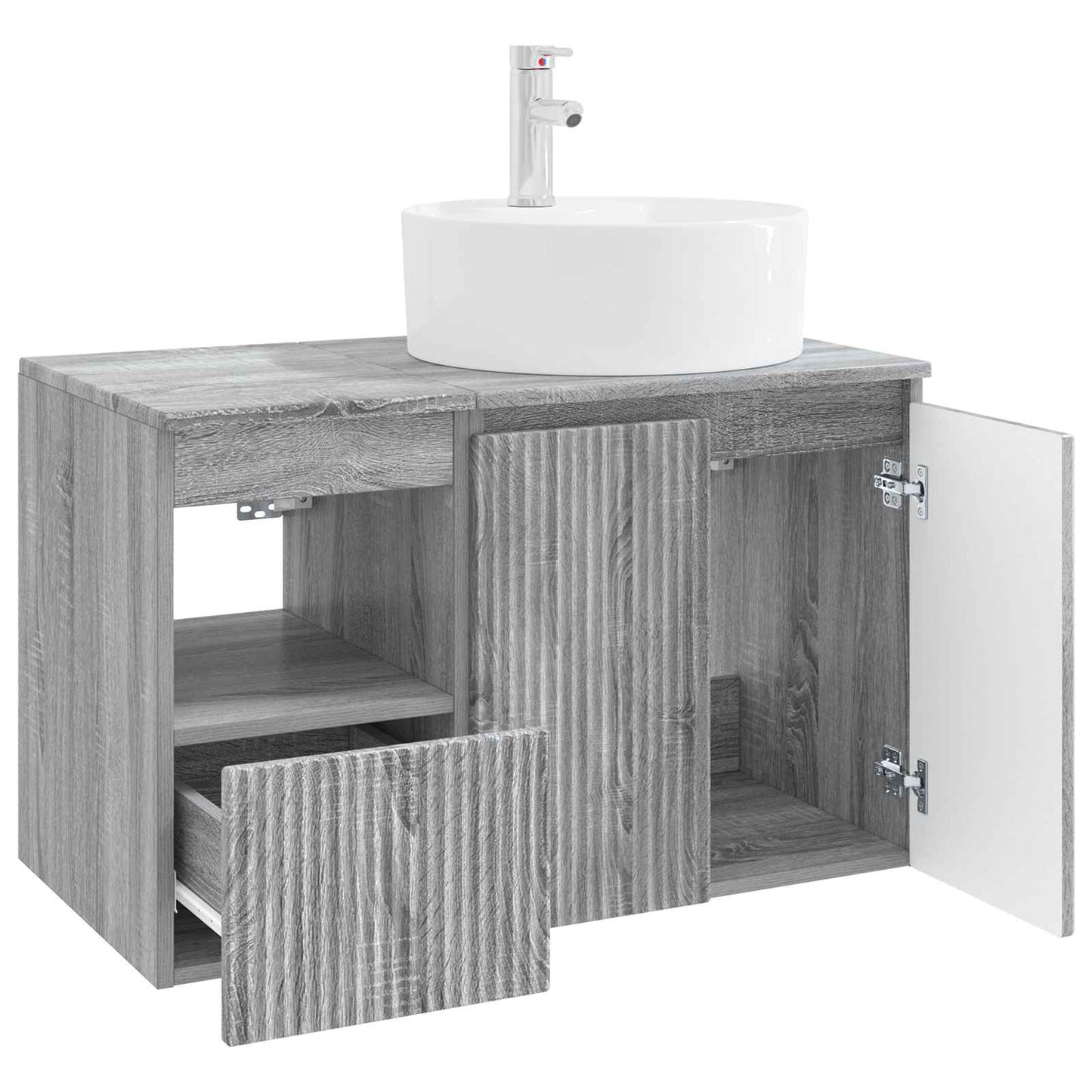 vidaXL Bathroom Furniture Set 2 pcs Grey Sonoma Engineered Wood
