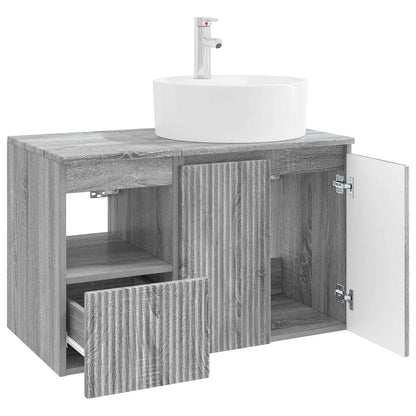 vidaXL Bathroom Furniture Set 2 pcs Grey Sonoma Engineered Wood