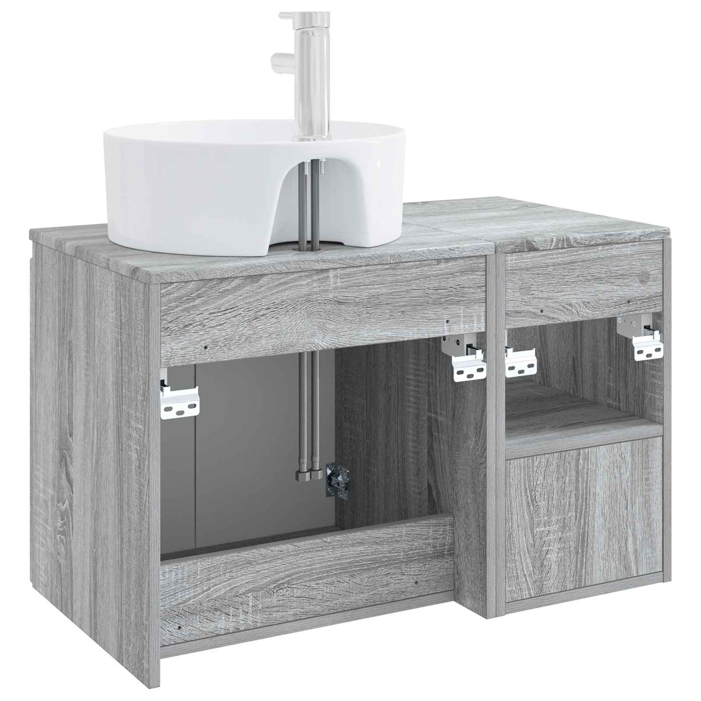 vidaXL Bathroom Furniture Set 2 pcs Grey Sonoma Engineered Wood