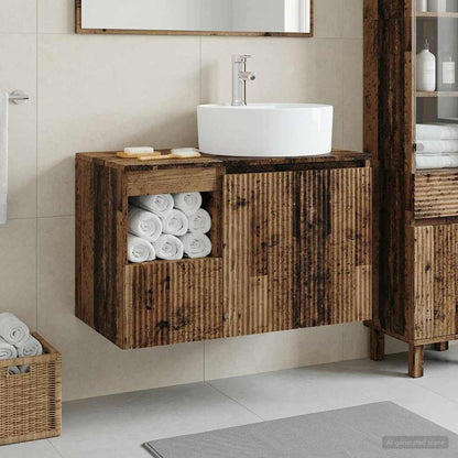 vidaXL Bathroom Furniture Set 2 pcs Old Wood Engineered Wood