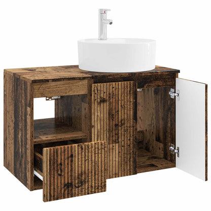 vidaXL Bathroom Furniture Set 2 pcs Old Wood Engineered Wood