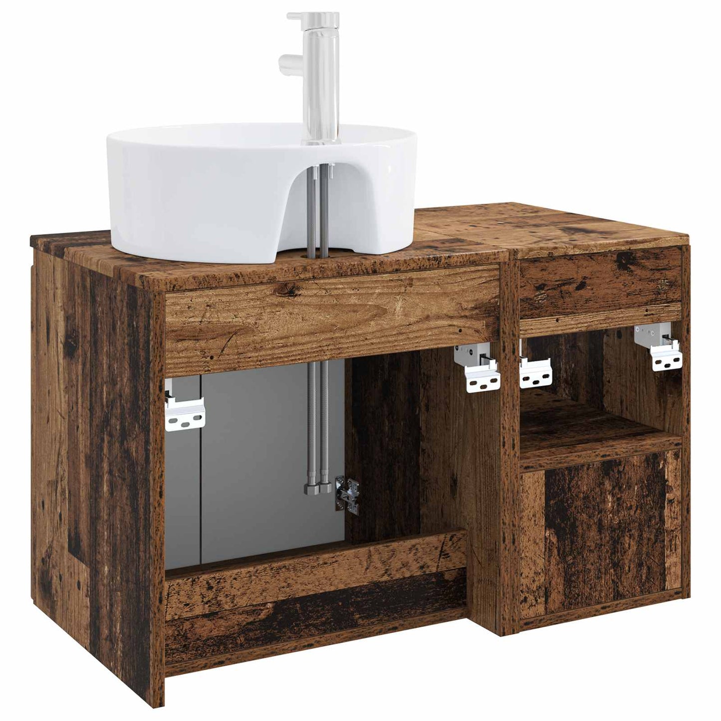 vidaXL Bathroom Furniture Set 2 pcs Old Wood Engineered Wood
