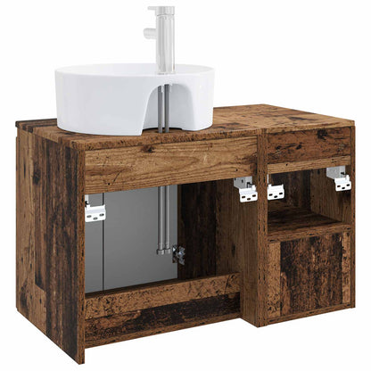 vidaXL Bathroom Furniture Set 2 pcs Old Wood Engineered Wood