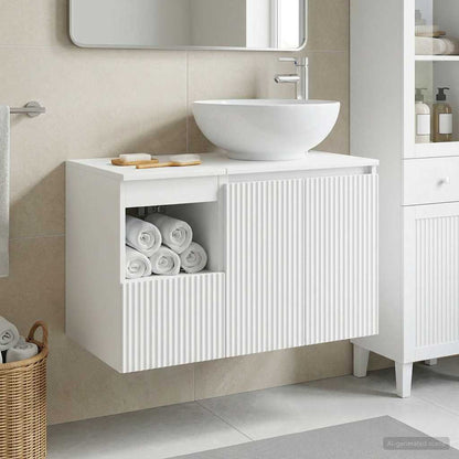 vidaXL Bathroom Furniture Set 2 pcs White Engineered Wood