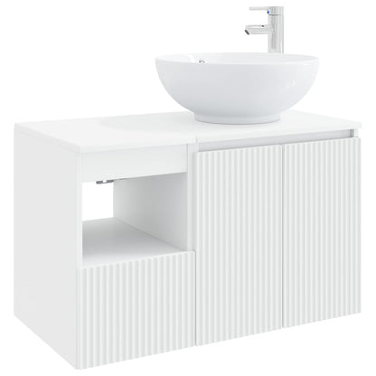 vidaXL Bathroom Furniture Set 2 pcs White Engineered Wood