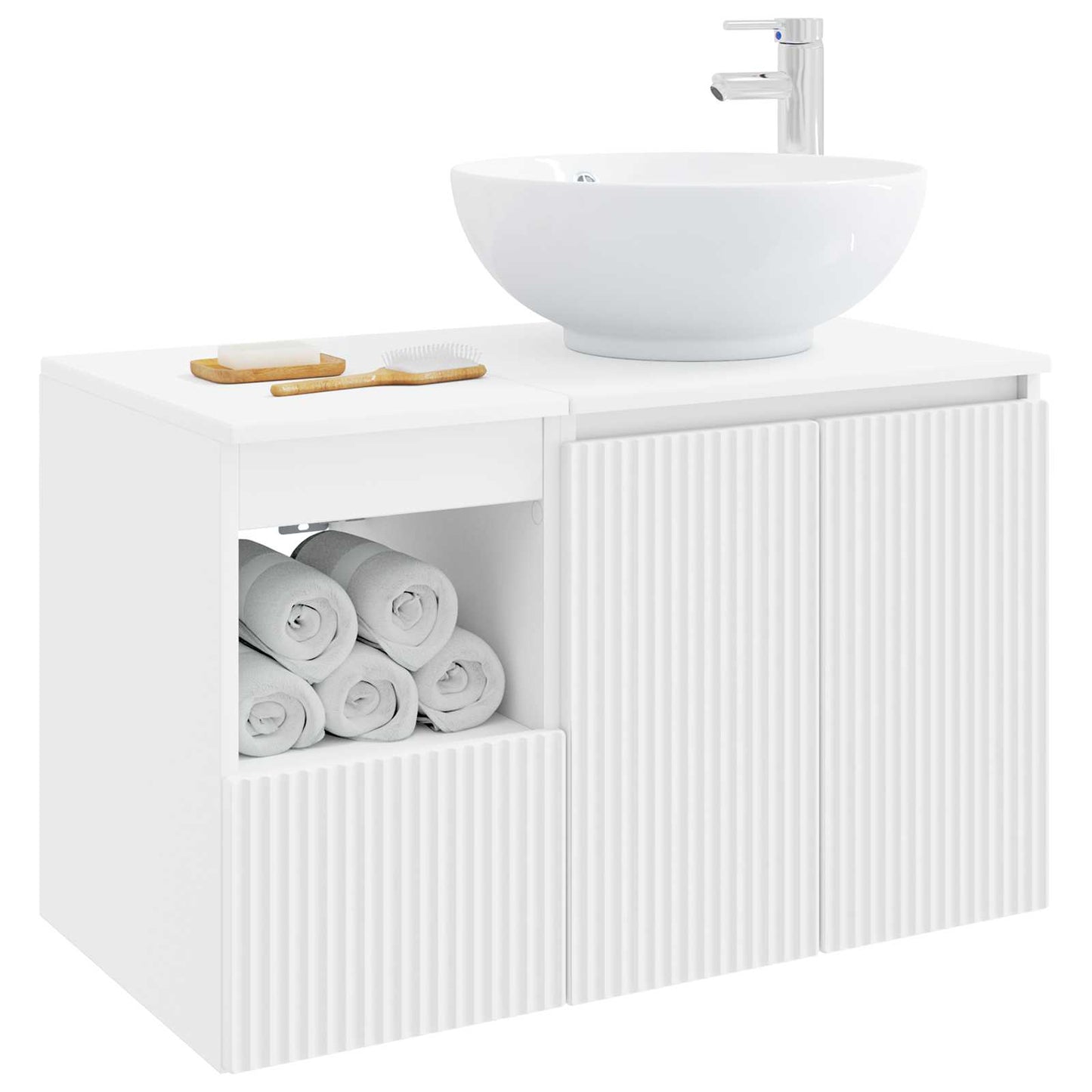vidaXL Bathroom Furniture Set 2 pcs White Engineered Wood