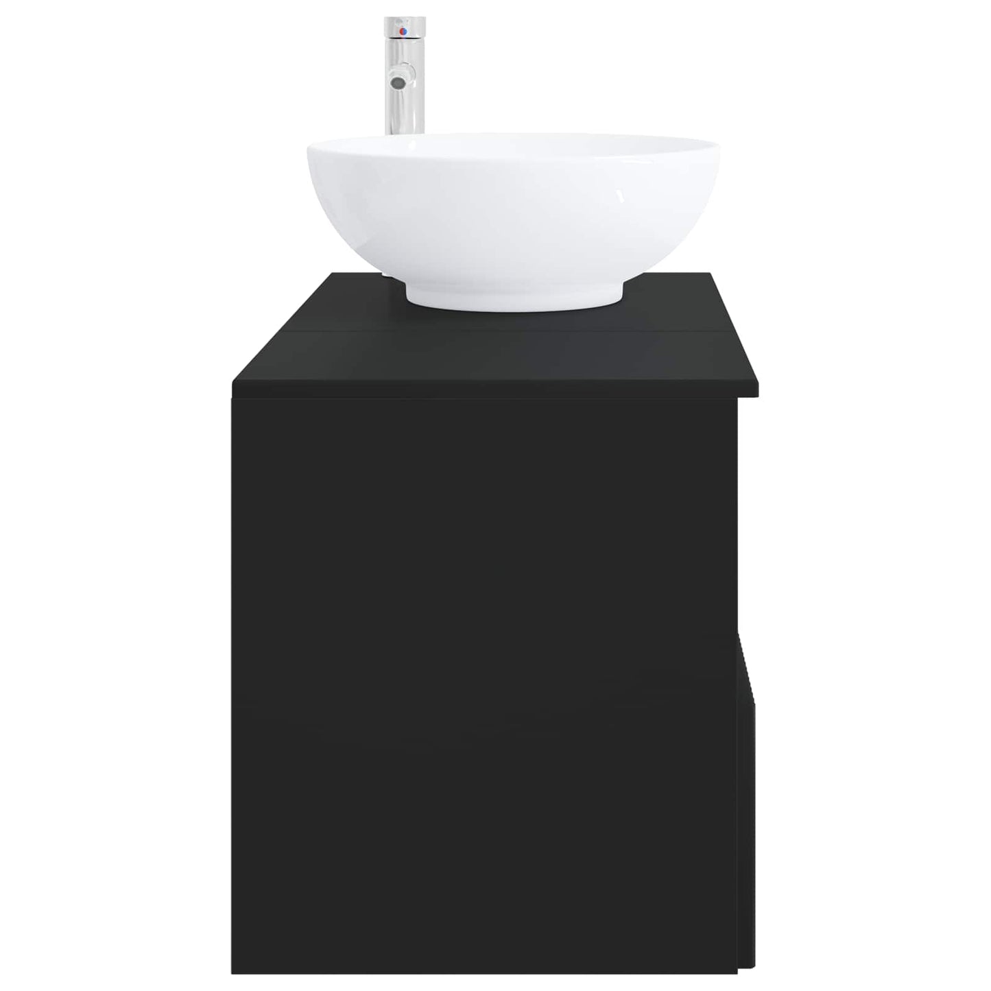 vidaXL Bathroom Furniture Set 2 pcs Black Engineered Wood