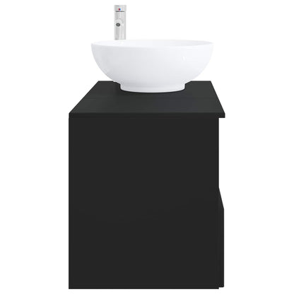 vidaXL Bathroom Furniture Set 2 pcs Black Engineered Wood
